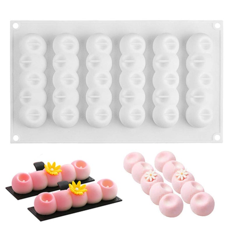 OCPO KITCHEN Eclair Silicone Mold for Baking Mousse Cake, French Dessert, Pastry, Chocolate, Ice Cream, Cake Decoration Mold, 3D Long Strip Flower Shape (6-Cavity) - Image 1